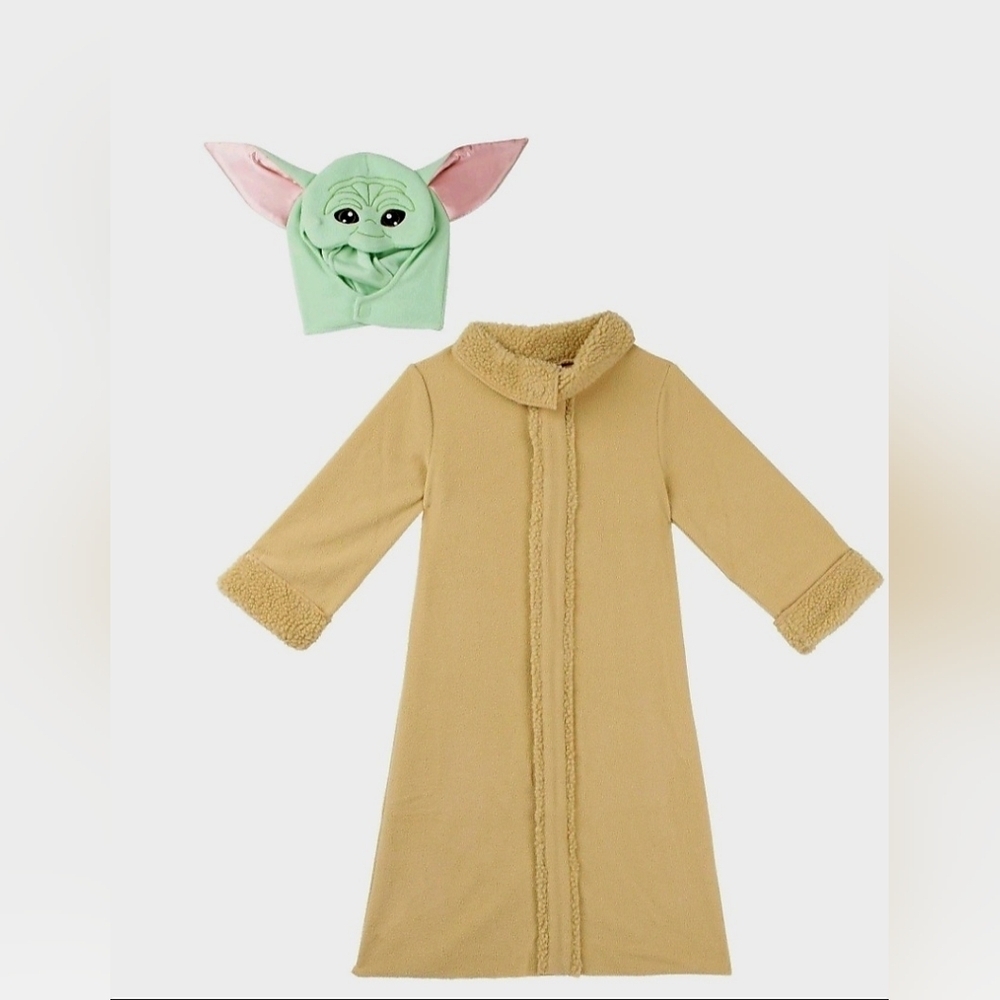 New Toddler Star Wars The Mandalorian Grogu Halloween Costume Robe w Headpiece